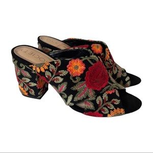 Sole Society Luella Embroidered Criss Cross Mules Size 7